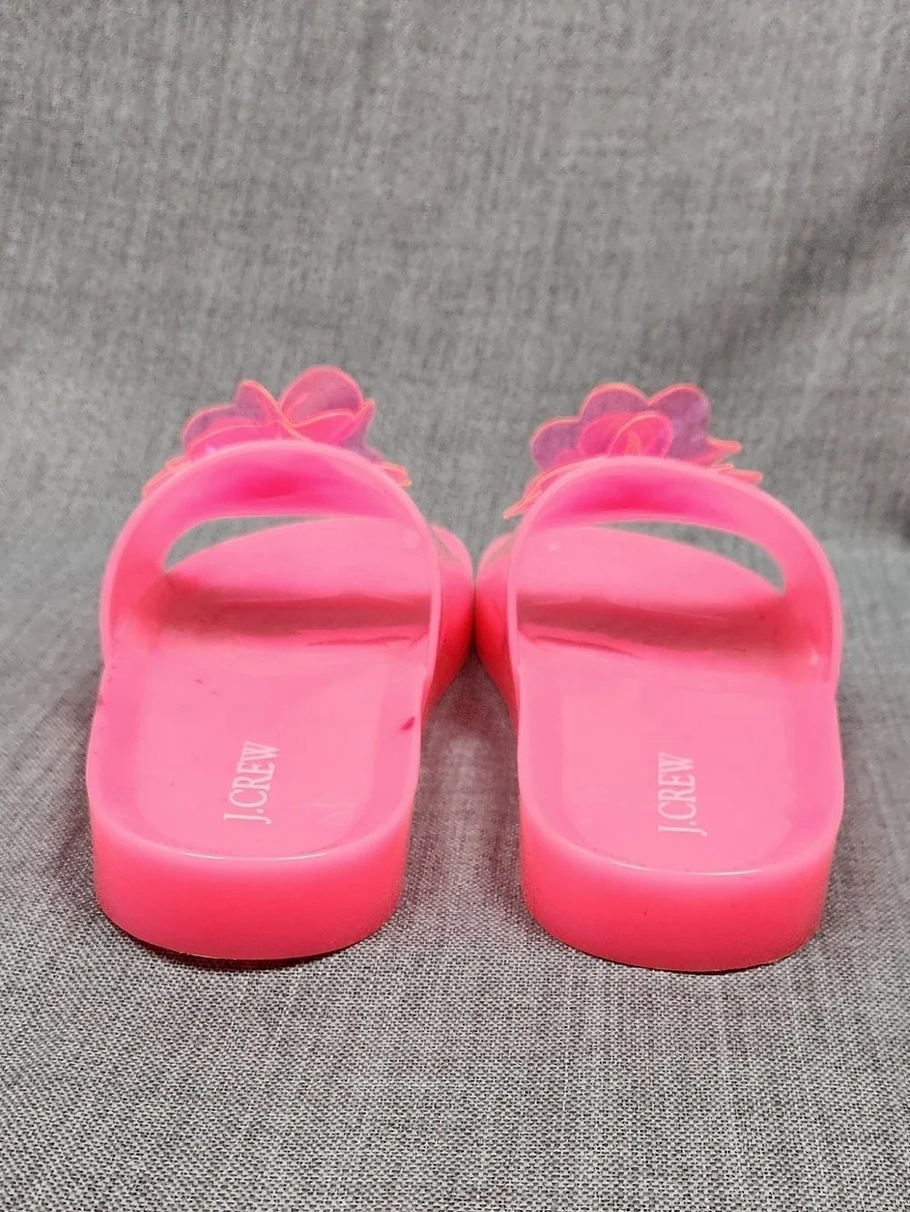 J. Crew  Pink Floral Jelly Blossom Pool Slides Size 8.